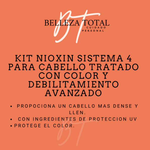 Kit Nioxin Sistema # 4 - Cabello Tratado Con Color Y Debilitamiento Avanzado - Imagen 3