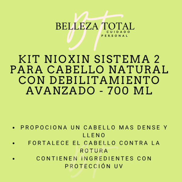 Kit Nioxin Sistema # 2 Cabello Natural Con Debilitamiento Avanzado - Imagen 2