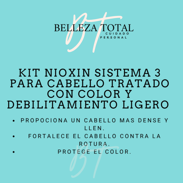 Kit Nioxin Sistema 3 - Cabello Tratado Con Color Y Debilitamiento Ligero - Imagen 2